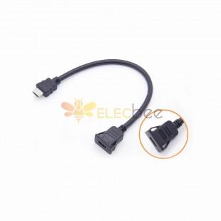 Snap-in Panel Mount Female to Male HDMI 2.0 Cable with Ethernet Extension Cable 30CM