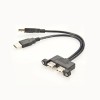 Type A Dual USB 2.0 Male to Female Extension Cable 30cm with Screw Panel Mount Holes