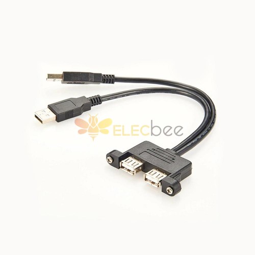 Câble d'extension double USB 2.0 de type A mâle à femelle 30 cm
