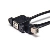 Tipo B Cable USB ángulo recto macho a hembra con tornillo agujero OTG Cable