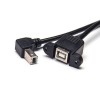 Tipo B Cable USB ángulo recto macho a hembra con tornillo agujero OTG Cable