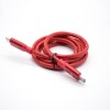 Зарядный кабель Type-C, прямой между мужчинами и мужчинами, красная линия плетения, 1 м