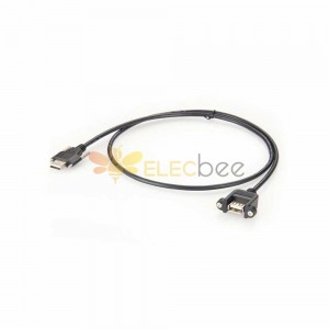 USB 2.0 A Male To B Female Thumbscrew Locking Cable