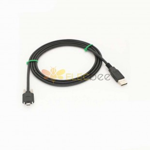 USB 2.0 A プラグ - マイクロ B プラグ、ロックネジ付きケーブル 1 メートル