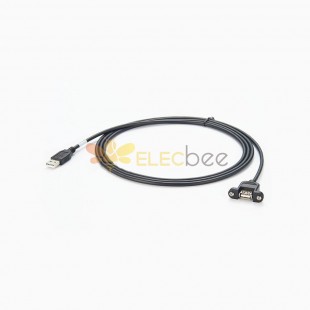 USB 2.0 Panel Mount Type A Male to Type A Female Extension Cable 1 Meter