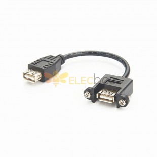 USB 2.0 パネルマウント USB タイプ A メス - A メスソケット成形ケーブル延長アダプタ 30CM