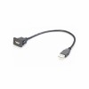 USB 2.0 tipo A macho para fêmea cabo de extensão para montagem em painel snap-in cabo USB 2.0 30 cm
