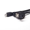 USB 2.0 Tipo B hembra directa a micro USB macho 180 grados