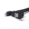 USB 2.0 Tipo B hembra directa a micro USB macho 180 grados