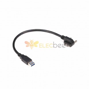 USB 3.0 Male to Micro B Left Right Angled 90 Degree With Locking Screw