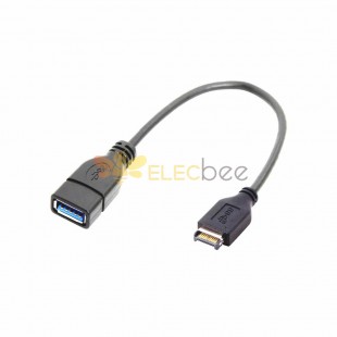 USB 3.0 Type-A メス - USB 3.1 フロントパネルヘッダー延長ケーブル 20cm