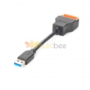 USB 3.0 A 型插头转 10 路螺丝端子接头 端子  直式  Type A  直式 公头