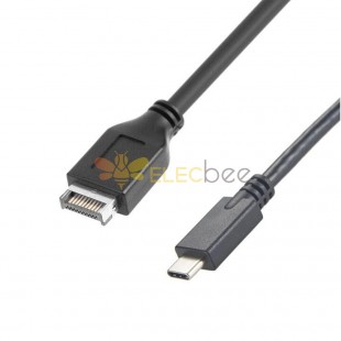 USB 3.1 رأس اللوحة الأمامية Type-E ذكر لكابل ذكر من النوع C