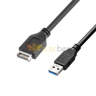 Conector USB 3.1 do painel frontal tipo E macho para cabo USB 3.0 tipo A macho