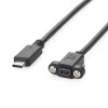 Штекерный разъем USB 3.1 Type C для мини-USB 2.0 Женский удлинительный кабель для передачи данных 50 см с винтами Отверстие для крепления на панели