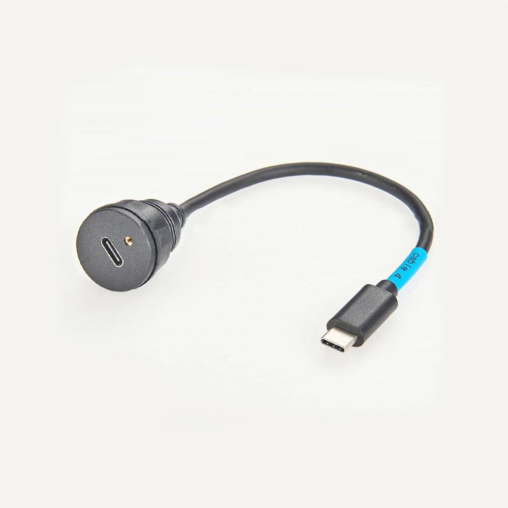 USB 3.1 Type C Male to Female Socket Panel Mount Data Extension Cable 30cm