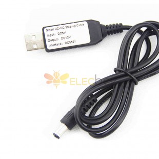 Câble USB 5 V à 12 V 500 mA CC 5,5 x 2,1 mm.