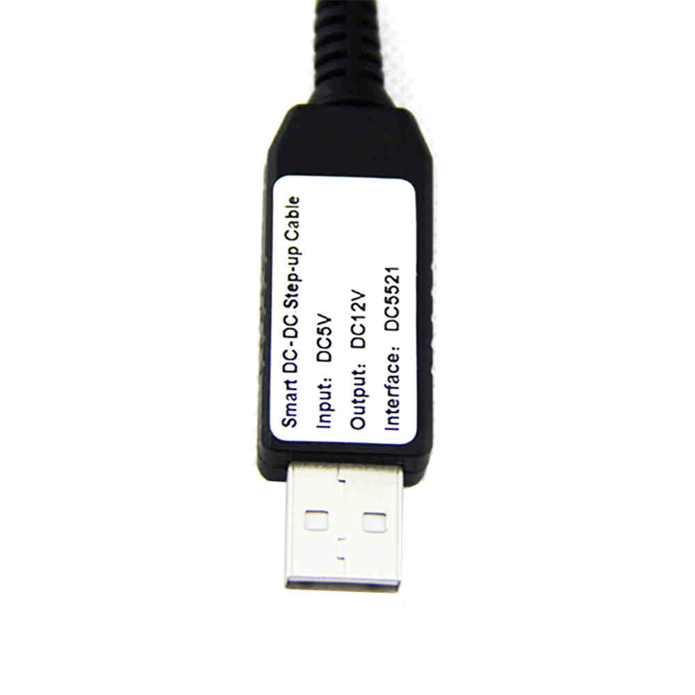Cabo USB 5V a 12V 500mA DC 5,5*2,1mm