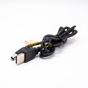 USB充電接口公頭轉直式DC頭電源線長50CM 5.5*2.1