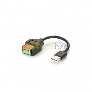 USB-A  Plug to 5 pin Screwless Terminal Block Terminal   Straight to Type A ,Straight Male