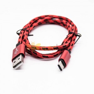 USB Audio Adapter Cable Straight USB 2.0 Male to Type-C Male Red Cable