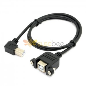 20pcs Usb B Cable Panel Mount Male to Female 1m Cable for Printer Machine