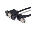 USB B Female Connector Panel Mount to Type B Male OTG Cable