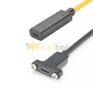 USB C النشط تمديد لوحة الكابلات جبل Type-C أنثى إلى النوع C أنثى 1M