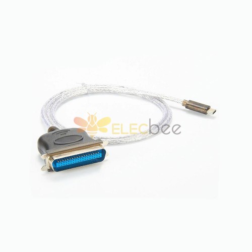 USB-C - パラレル プリンタ 36 ピン セントロニクス コンバータ ケーブル 1M