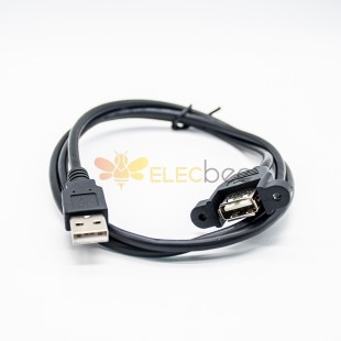 Montagem do painel de extensão do cabo USB tipo A masculino para feminino 1M