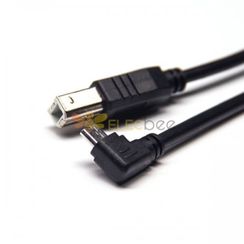 20 шт. USB-кабель Micro USB к USB B, левый угол, прямые двойные штекеры
