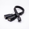 USB Cable Two Female Plug to Terminal Block Charging Cable 0.3m