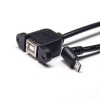 Cable USB con orificio de tornillo USB B hembra recta a micro USB ángulo descendente macho