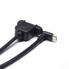 USB Cable with Screw Hole USB B Female Straight to Micro USB Down Angle Male