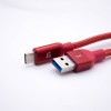 كبل شاحن USB من النوع C مباشرة إلى خط USB الأحمر النسج للذكور