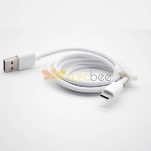 USB Charging Cable Adapter USB To Type C White Charging Cable