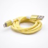 Câble de charge USB Iphone Male Straight USB vers IPhone Plug Yellow Weave Line