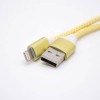 USB Charging Cable Iphone Male Straight USB To IPhone Plug Yellow Weave Line