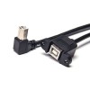 Connecteur USB Type B Plug Up Angle to Type B Réceptacle Panel Mount OTG Cable