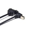 USB b型公头上弯头对USB B型母头带螺丝孔面板式连接线