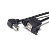 USB b型公头上弯头对USB B型母头带螺丝孔面板式连接线 20Pcs