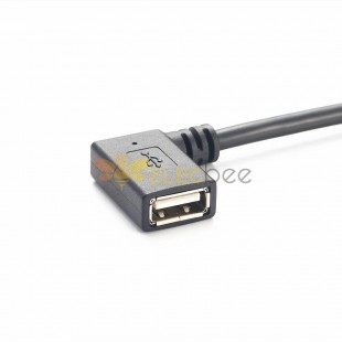 USBメス直角-USBオスコネクタケーブル0.1M