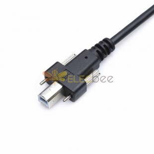 Cabo flexível USB com conector macho USB 2.0 B de travamento