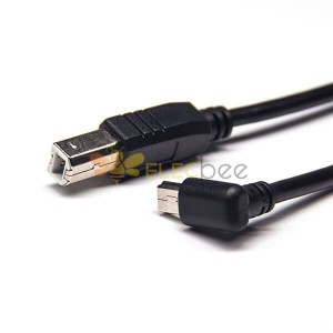 USB البسيطة أنواع الكابلات 1M نوع طويل B ذكر مباشره إلى مصغره USB الذكور حتى زاوية
