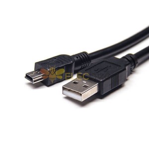 USB 미니 - USB 케이블 타입 A 커넥터 핀아웃 180도 플러그