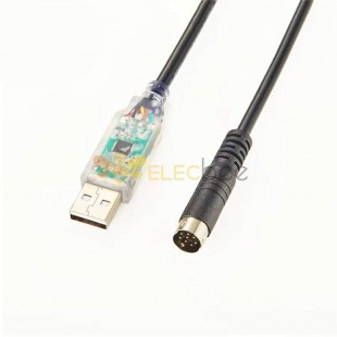 USB Programming Cable Mini Din 8 pin Male For Kenwood Pg 5G RS232 Ftdi 1M