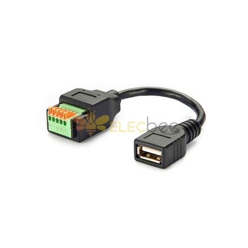 USB-разъем, клеммная колодка, косичка, кабельный наконечник, прямой тип A, прямая розетка