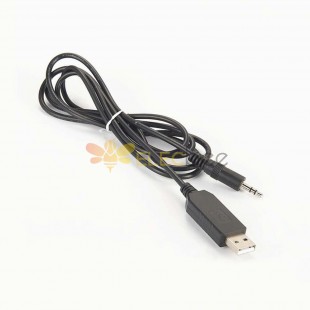 USB 转3.5mm 音响插头 直式 接线 RS232 1米