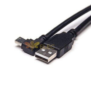USB轉mini USB左彎頭1M全銅黑色數據延長線 20Pcs