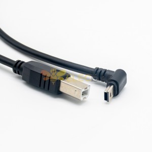 USB to Mini USB Cable Type B Male Straight to Mini B Male Angled 1M